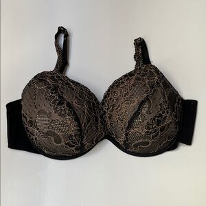 Cacique Black and Tan Lace Bra 42D